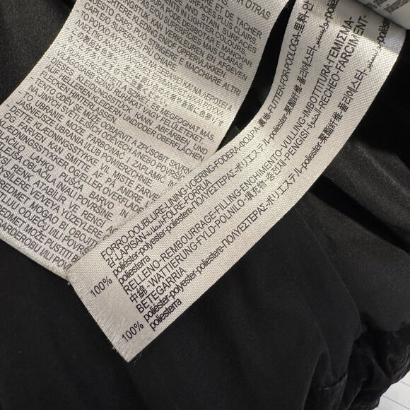 Zara Puffer Coat Jacket Womens M Black Quilted Wax Crop Oversized Winter - Picture 10 of 12